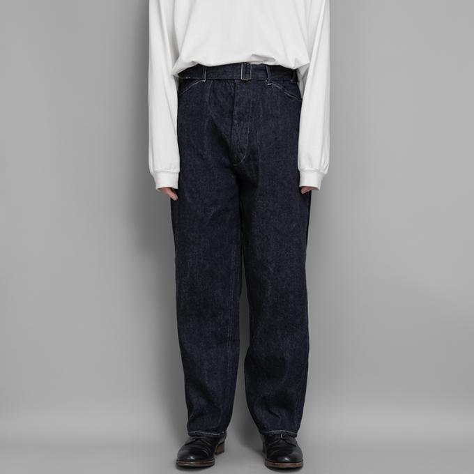 特別 【22AW】COMOLI /コモリデニム ベルテッドパンツ NAVY/1