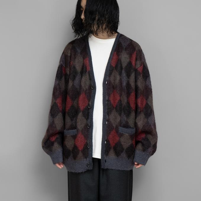 ssstein / Kid Mohair Argyle Cardigan