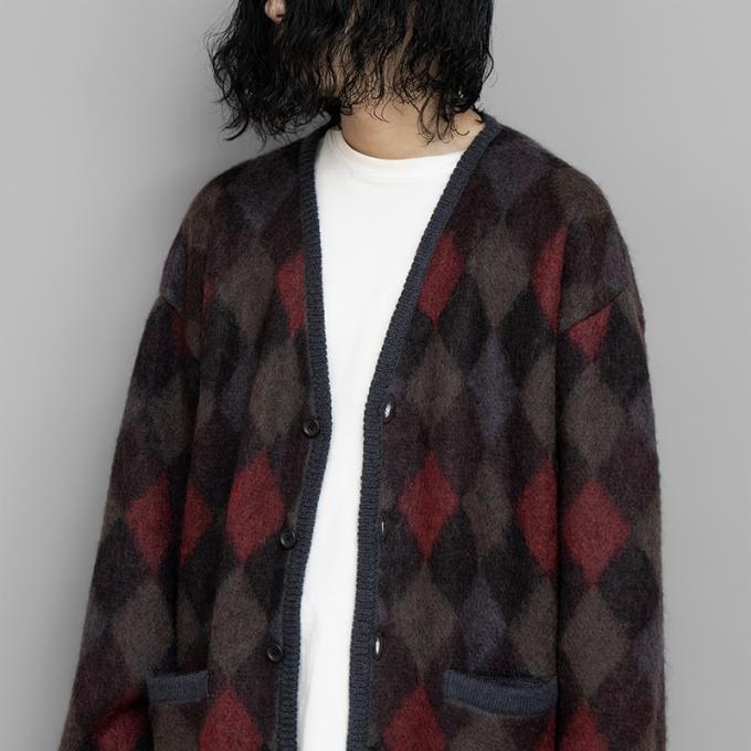 stein / Kid Mohair Argyle Cardigan | twelve