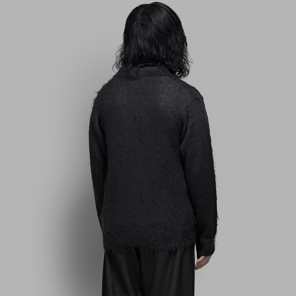AURALEE / Brushed Super Kid Mohair Knit Polo (Ink Black) | twelve