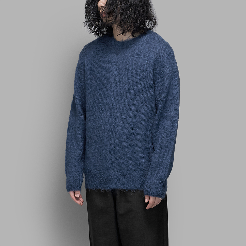 AURALEE / Brushed Super Kid Mohair Knit P/O (Light Navy) | twelve