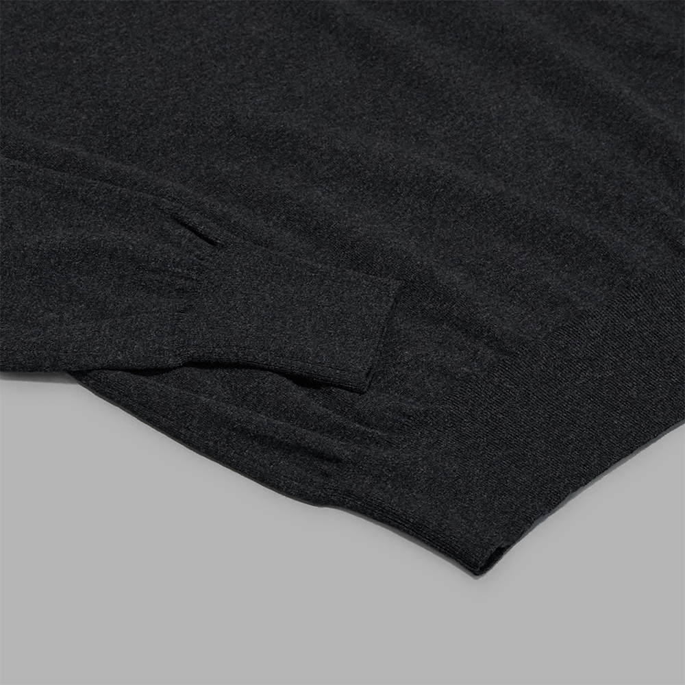 AURALEE / High Twist Wool Knit V-Neck P/O (Charcoal) | twelve
