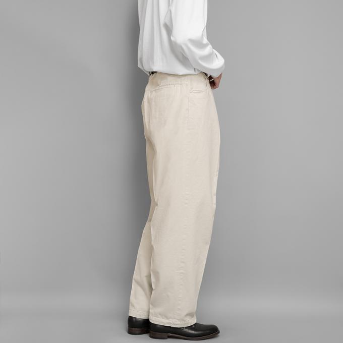 FARAH / Two Tuck Wide Tapered Pants (Brushed Cotton-Ecru) | twelve