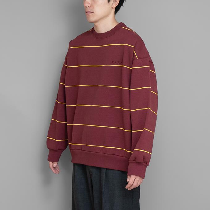 FARAH / Border Printed Sweatshirt (Burgundy)