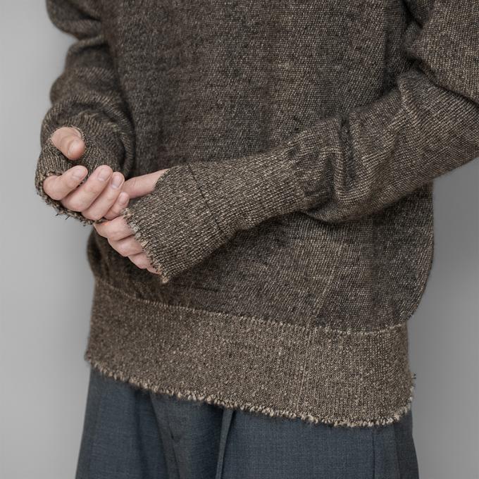 MAATEE&SONS / ブラックアルパカ 裏カシミヤ ひょっとこP/O Sweater