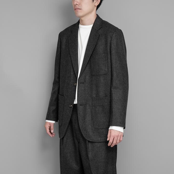 FARAH / 2B Casual Jacket (Wool Flannel-Charcoal Gray)
