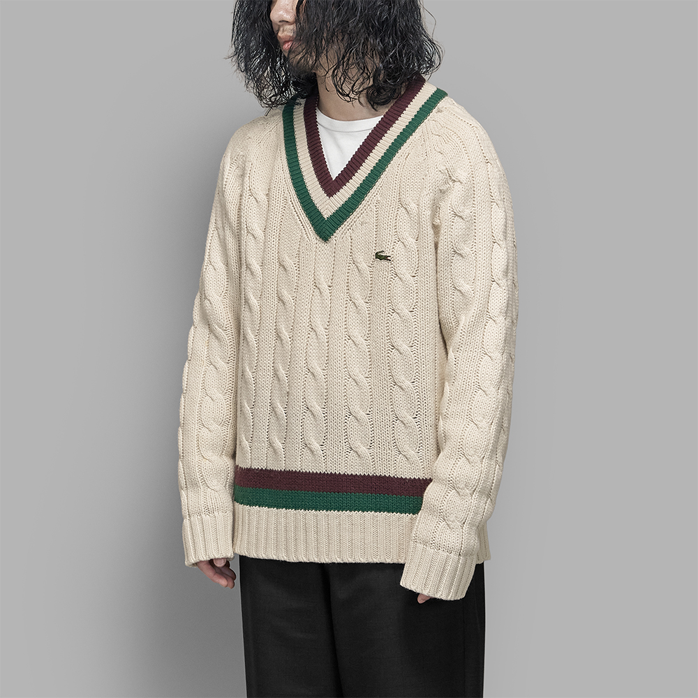 USED / Old Izod Lacoste V Neck Tilden Sweater