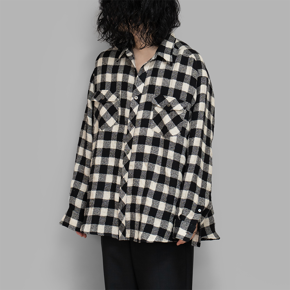 I am dork / Flap Pockets Shirts (White/Black)