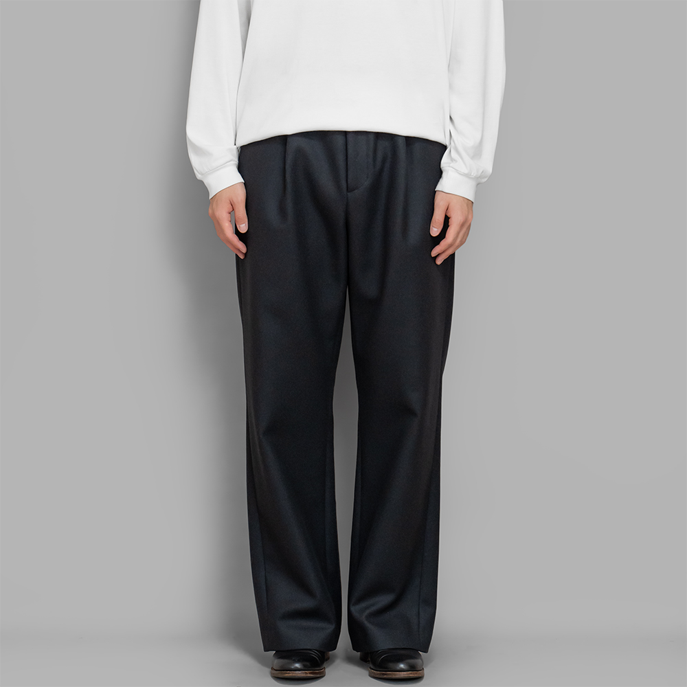 AURALEE / Light Melton One-Tuck Slacks (Dark Charcoal)