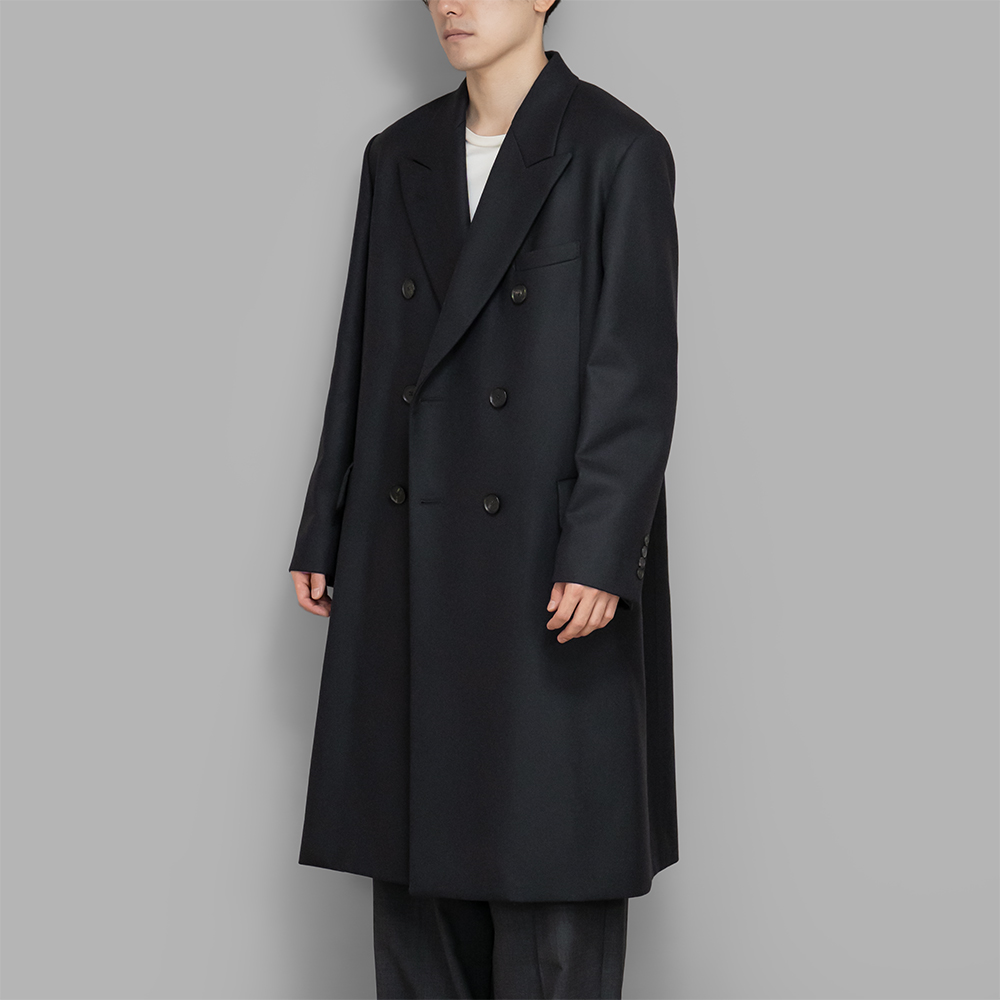 AURALEE / Light Melton Chesterfield Coat (Dark Charcoal)