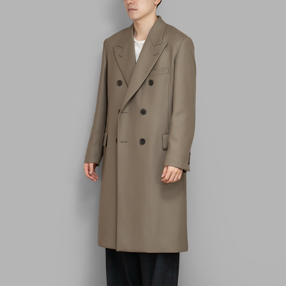 AURALEE / Light Melton Chesterfield Coat (Khaki Brown)