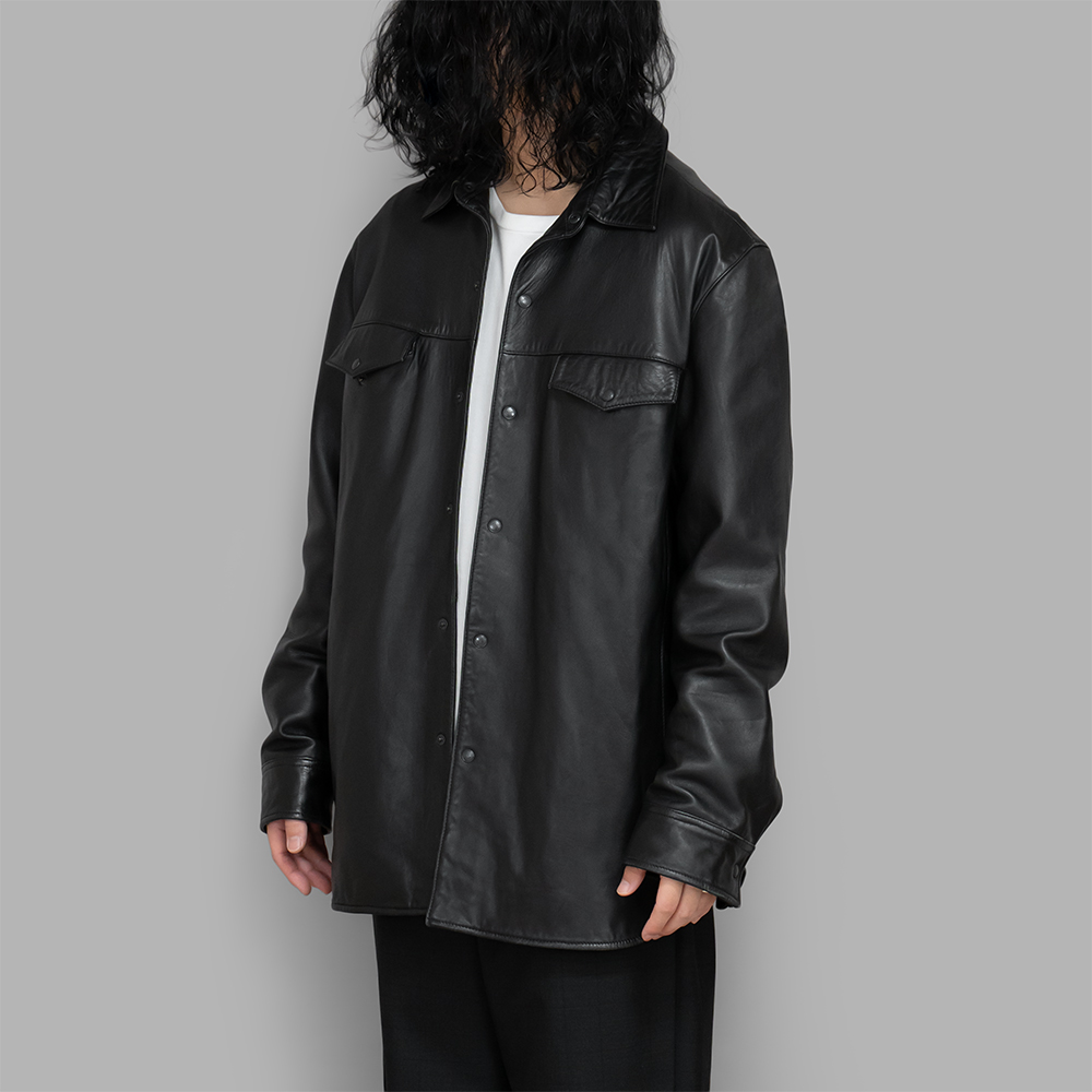 USED / Leather Shirt Jacket