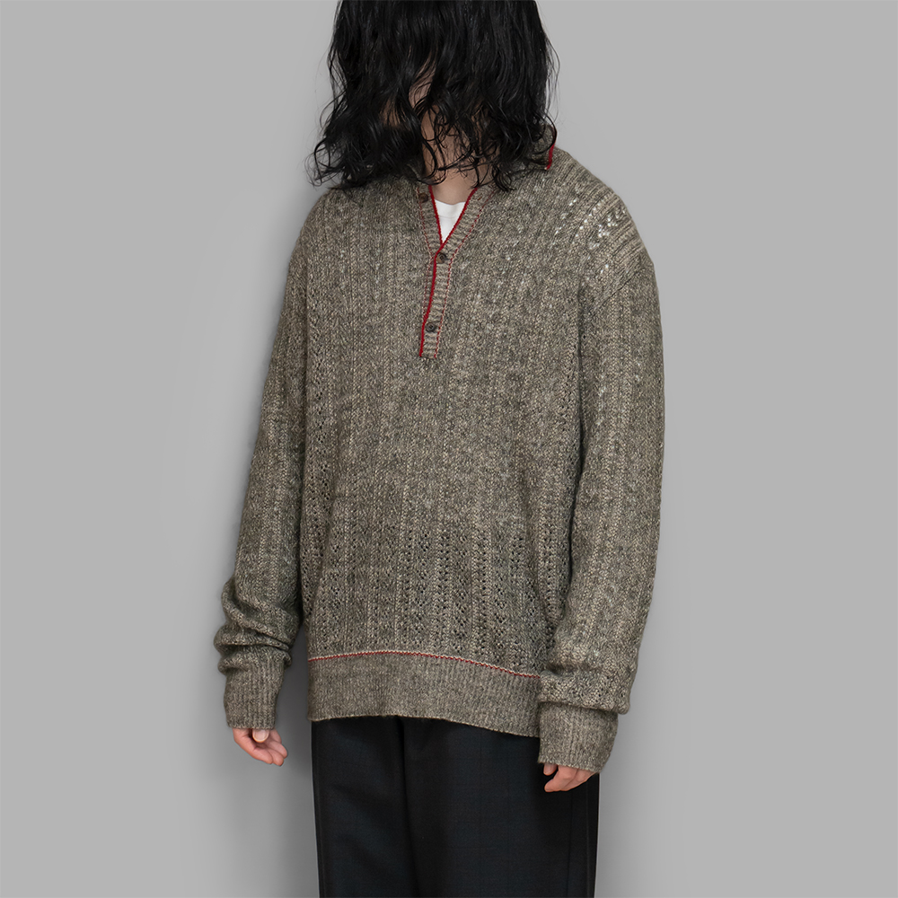 MAATEE&SONS / Mohair Cashmere 透かし編み (Khaki Beige) | twelve