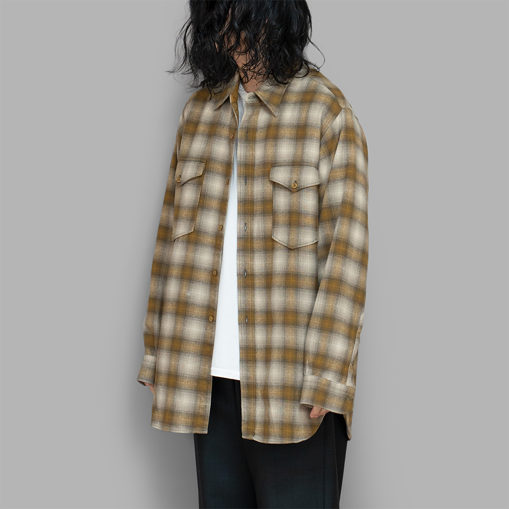USED / Pendleton Wool Check Shirt (Yellow Check)