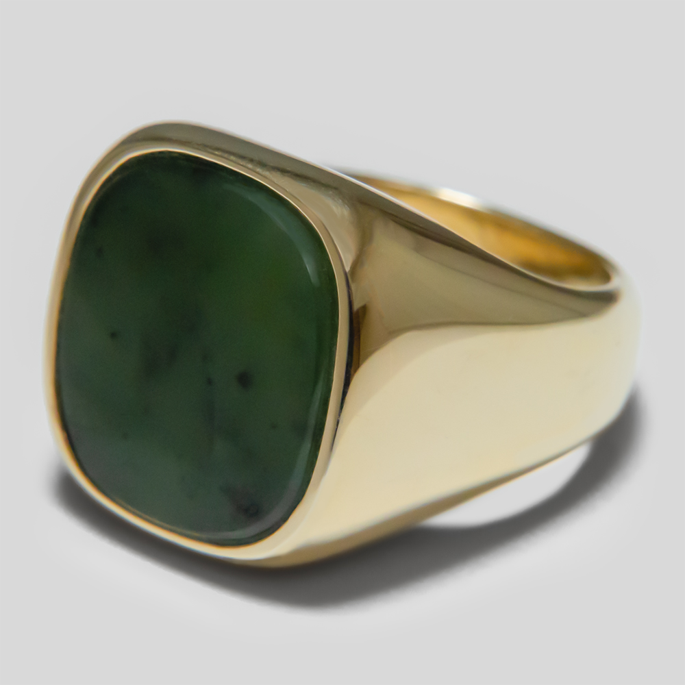 【受注】Sara Finchley / Signet Ring Rectangle (Nephrite)