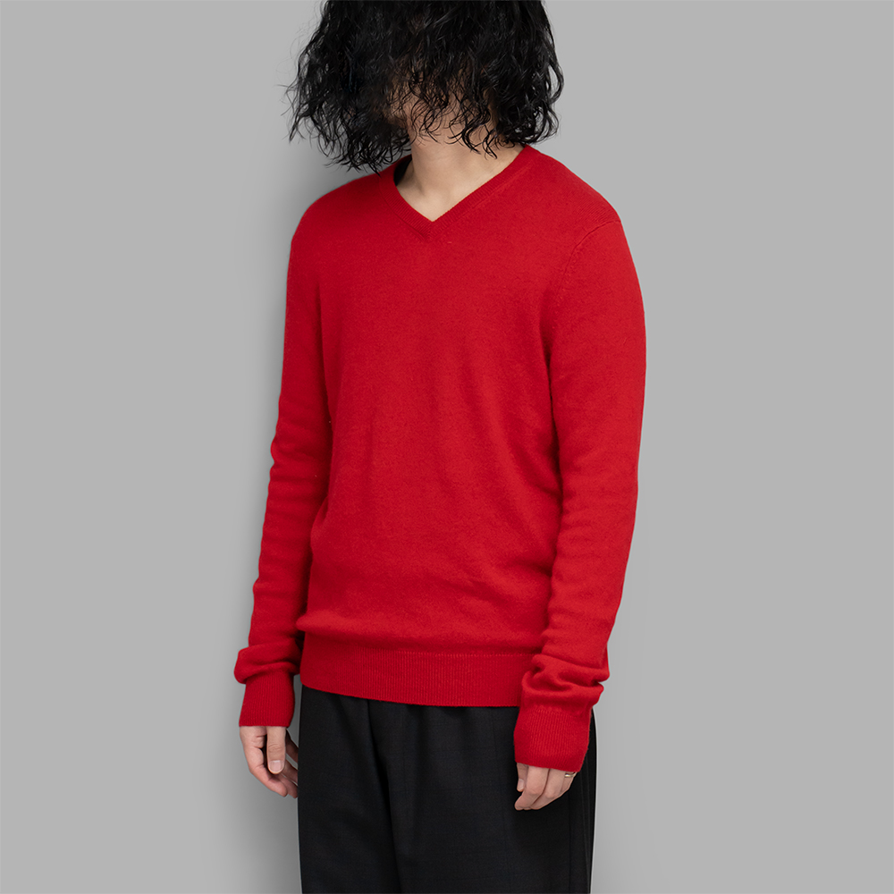 USED / Cashmere V Knit (Red)