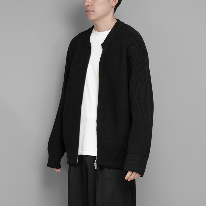 カラーブラックstein OVERSIZED DRIVERS KNIT ZIP JACKET