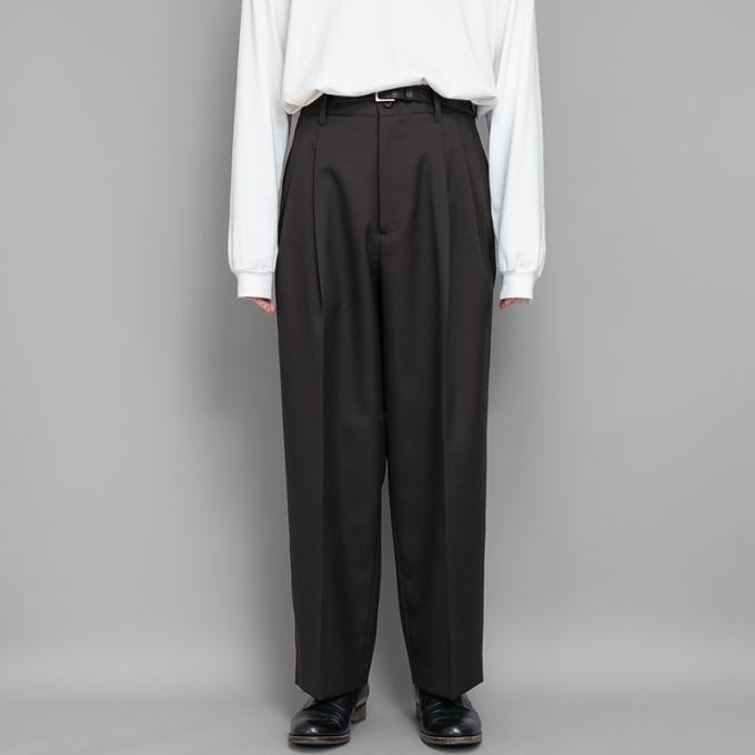 stein / Wide Straight Trousers (Dark Charcoal)