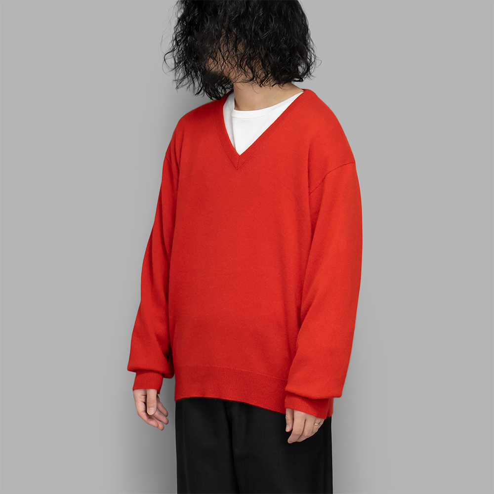 ssstein / Pure Cashmere Knit V Neck LS (Red)