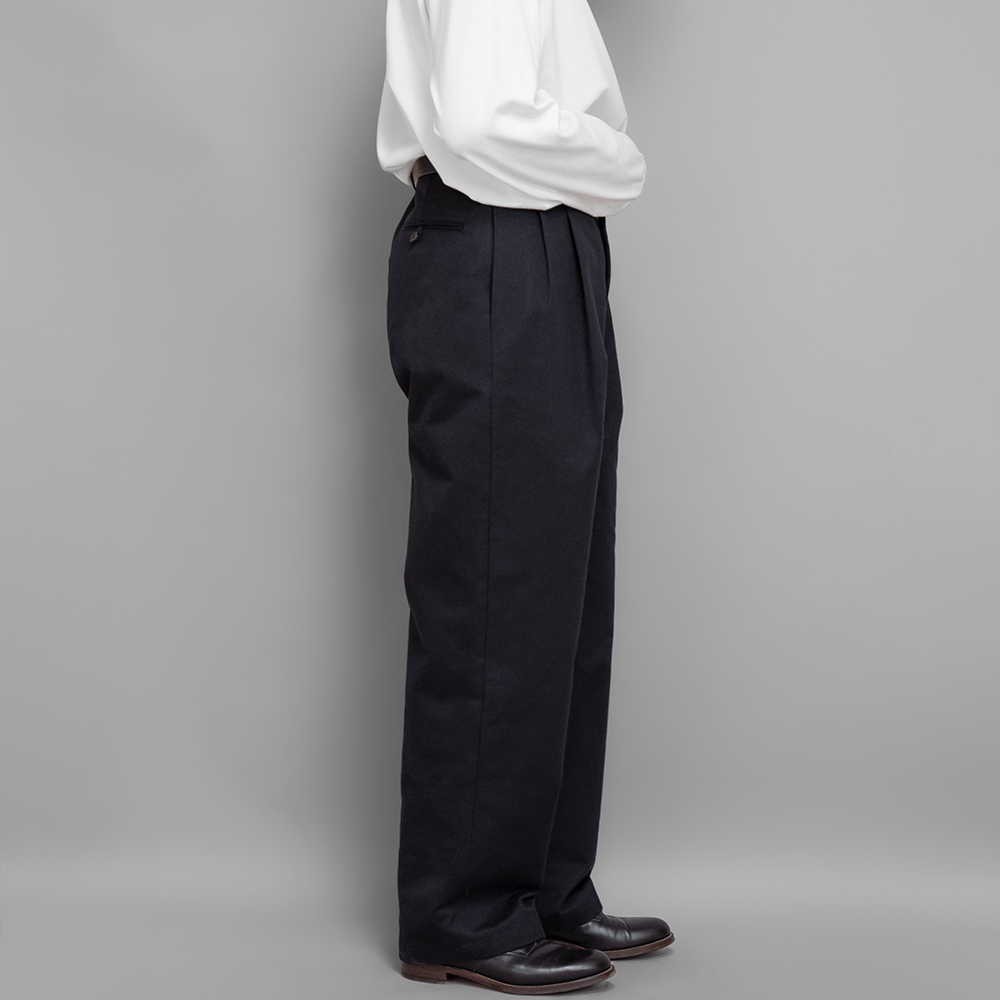 A.PRESSE / Type.1 Silk Blend Chino Trousers (Navy)