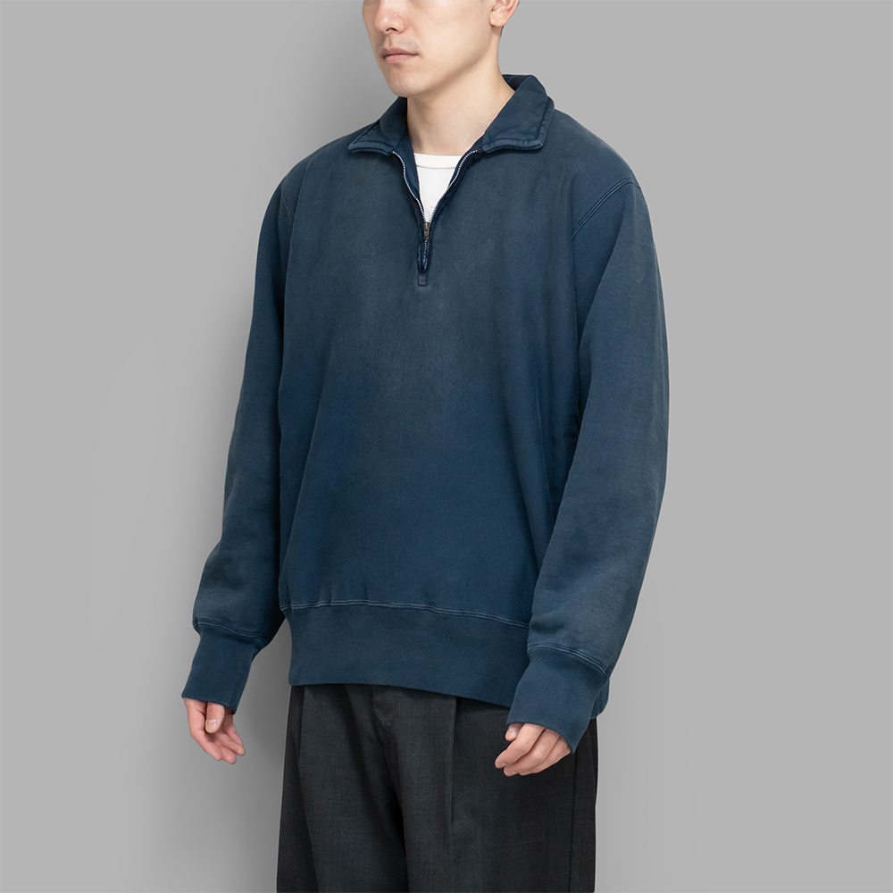 A.PRESSE / Vintage Half Zip Sweatshirt (Blue) | twelve