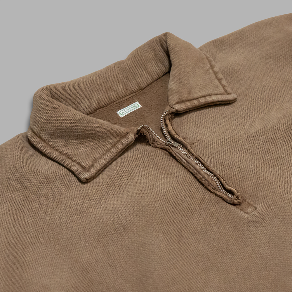 A.PRESSE / Vintage Half Zip Sweatshirt (Brown) | twelve