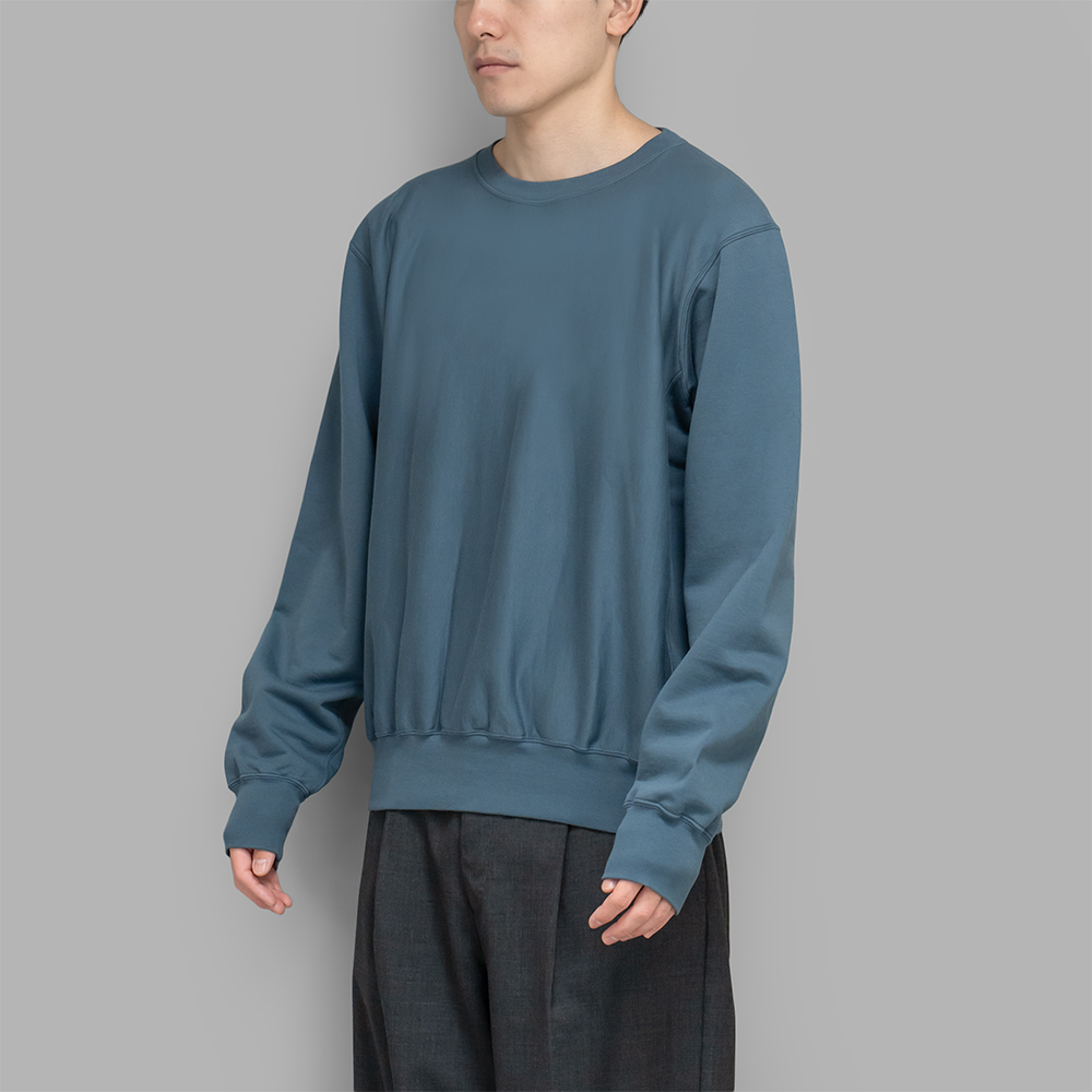 AURALEE / Elastic High Gauge Sweat P/O (Dusty Blue)