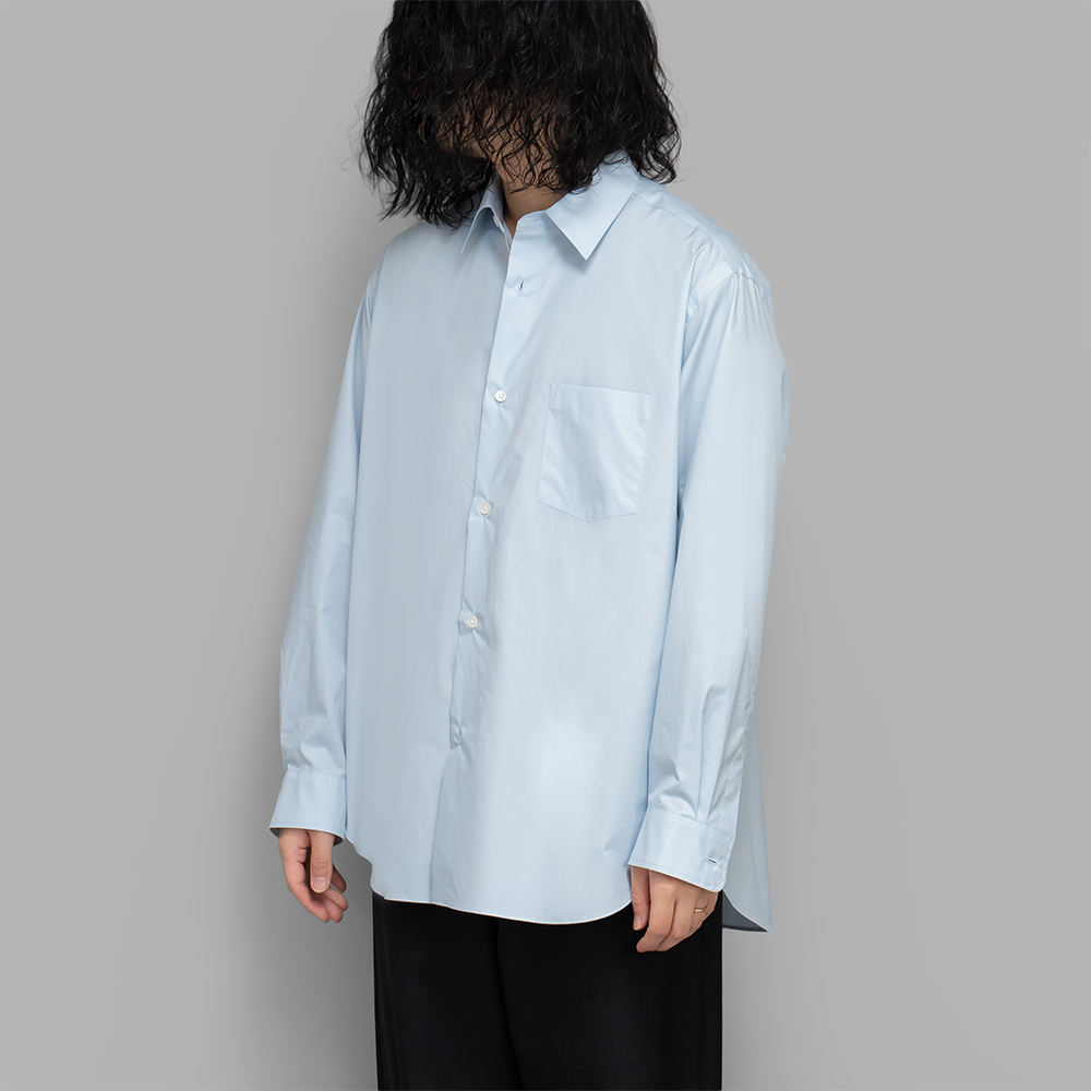 ssstein / Suvin Cotton Oversized Regular Collar Shirt (Off Blue)