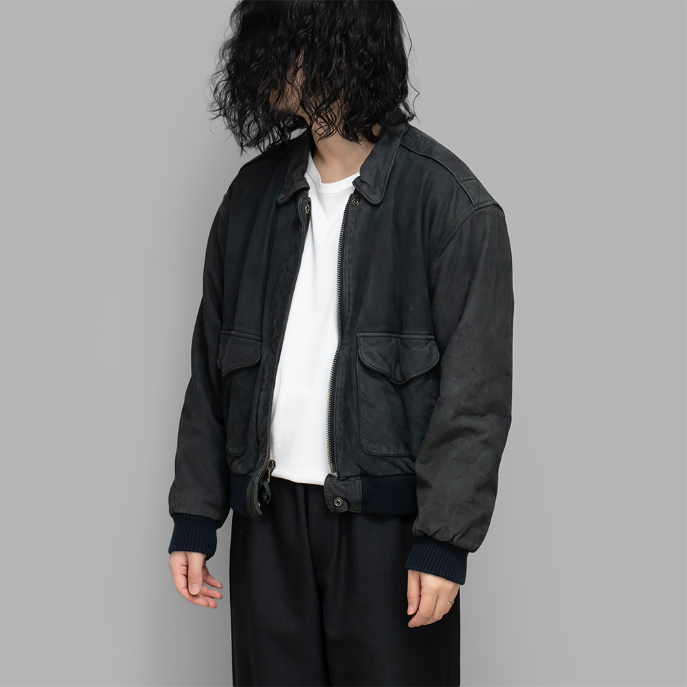 USED / Nubuck A-2 Type Leather Jacket (Charcoal)