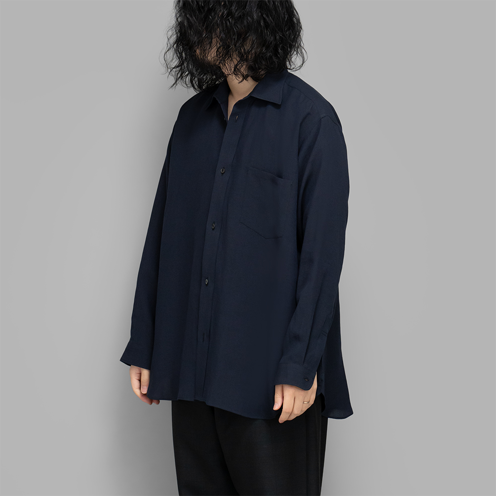 ENCOMING / Classic Long Sleeve Shirt (Navy)