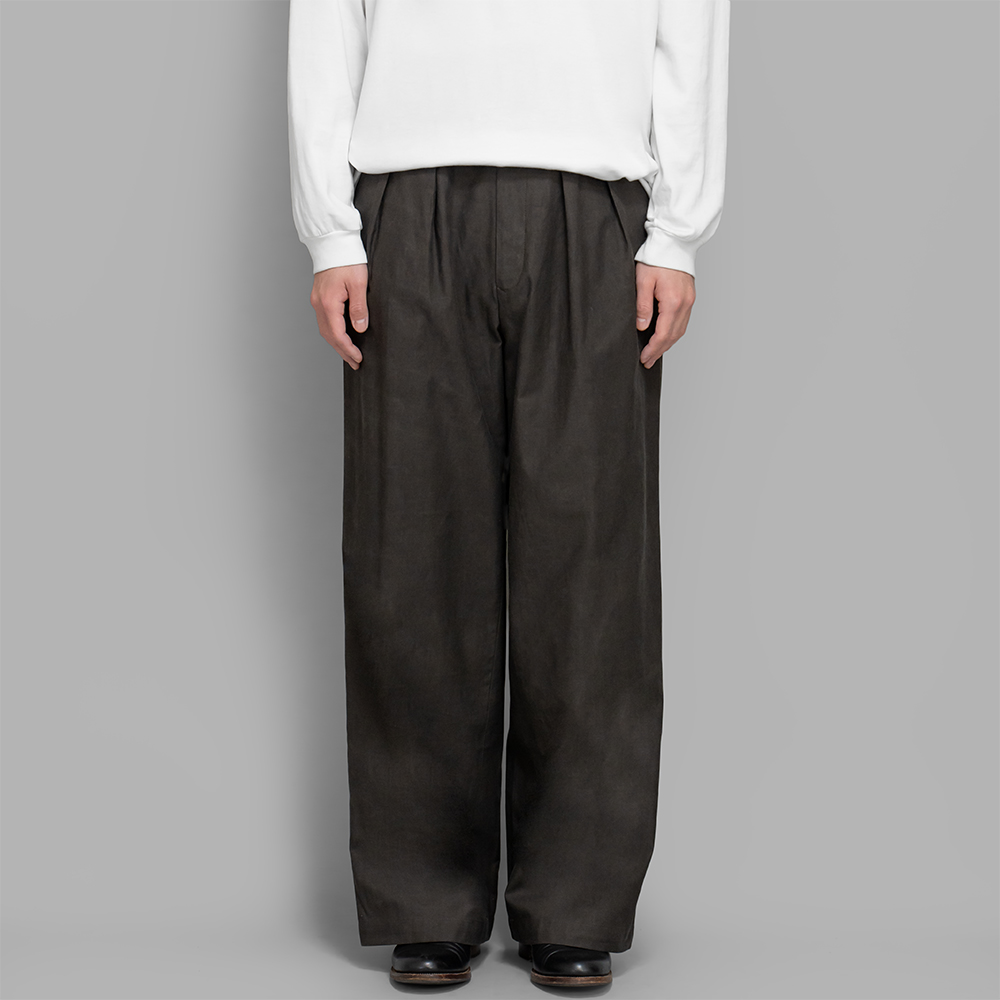 m’s braque / Tucked Baggy Pants (Beige Black)