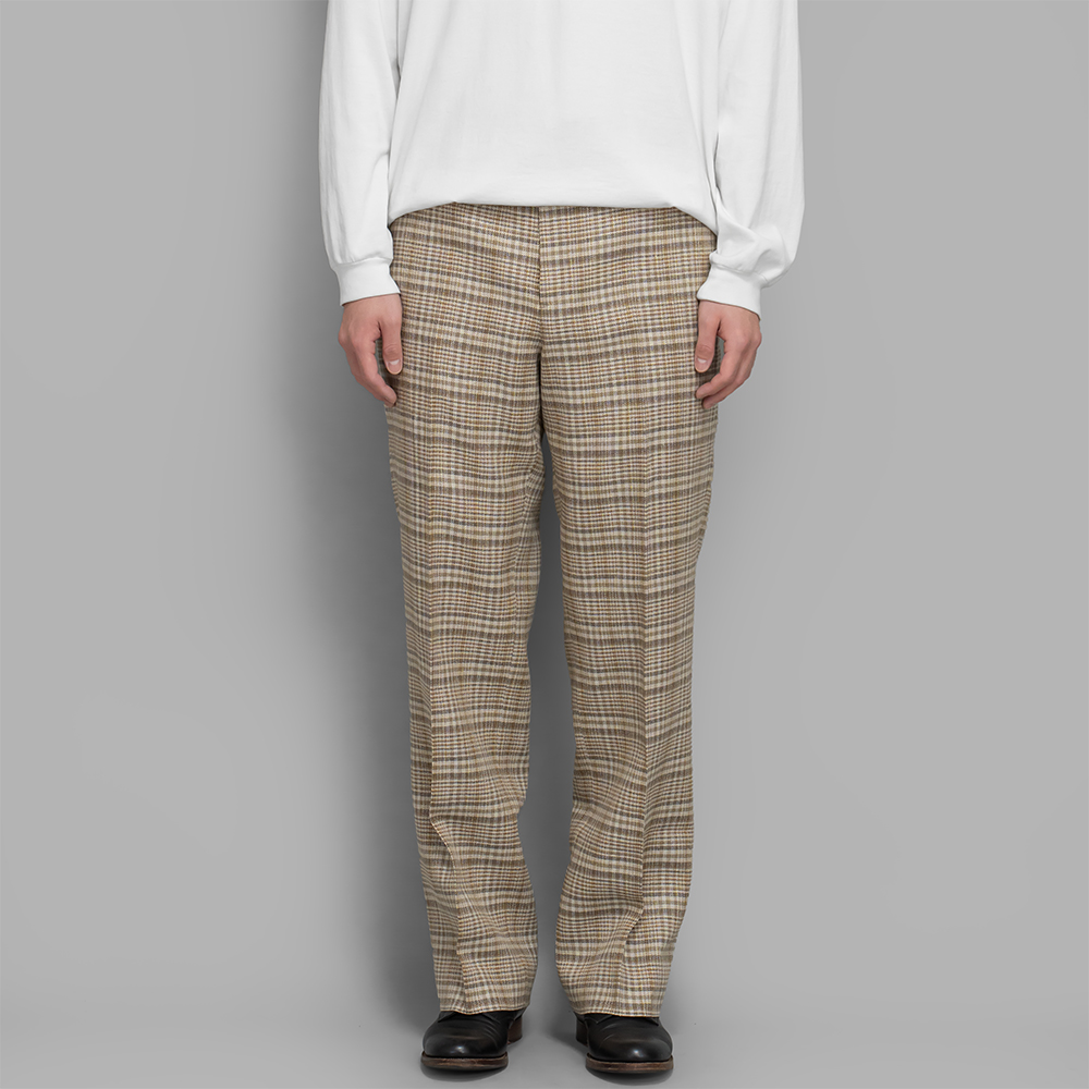 AURALEE / Silk Linen Nep Check Slacks (Ivory Beige Check)