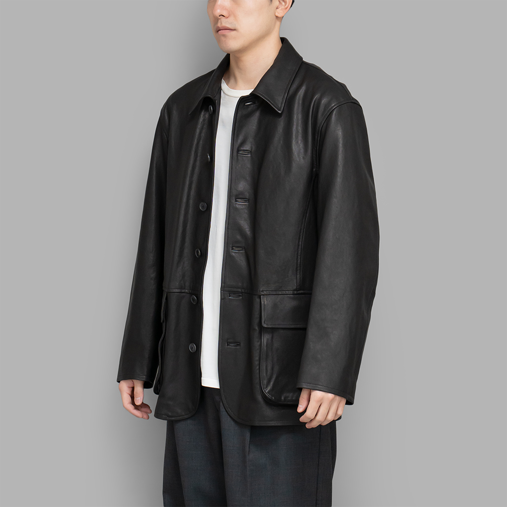 AURALEE / Textured Lamb Leather Blouson