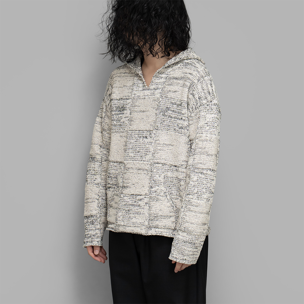 AURALEE / Structured Cotton Linen Panel Knit P/O Parka
