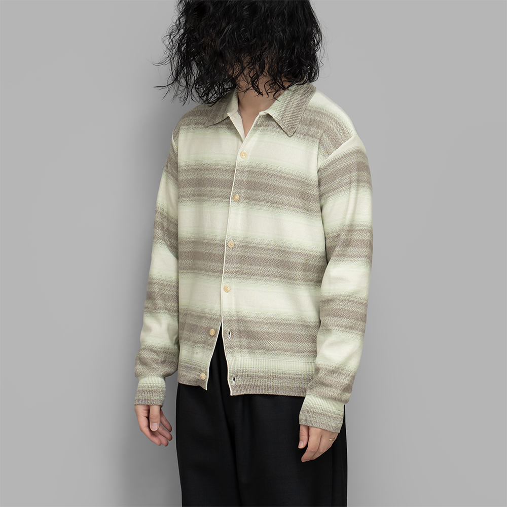AURALEE / Cotton Silk Gradient Stripe Knit Shirt
