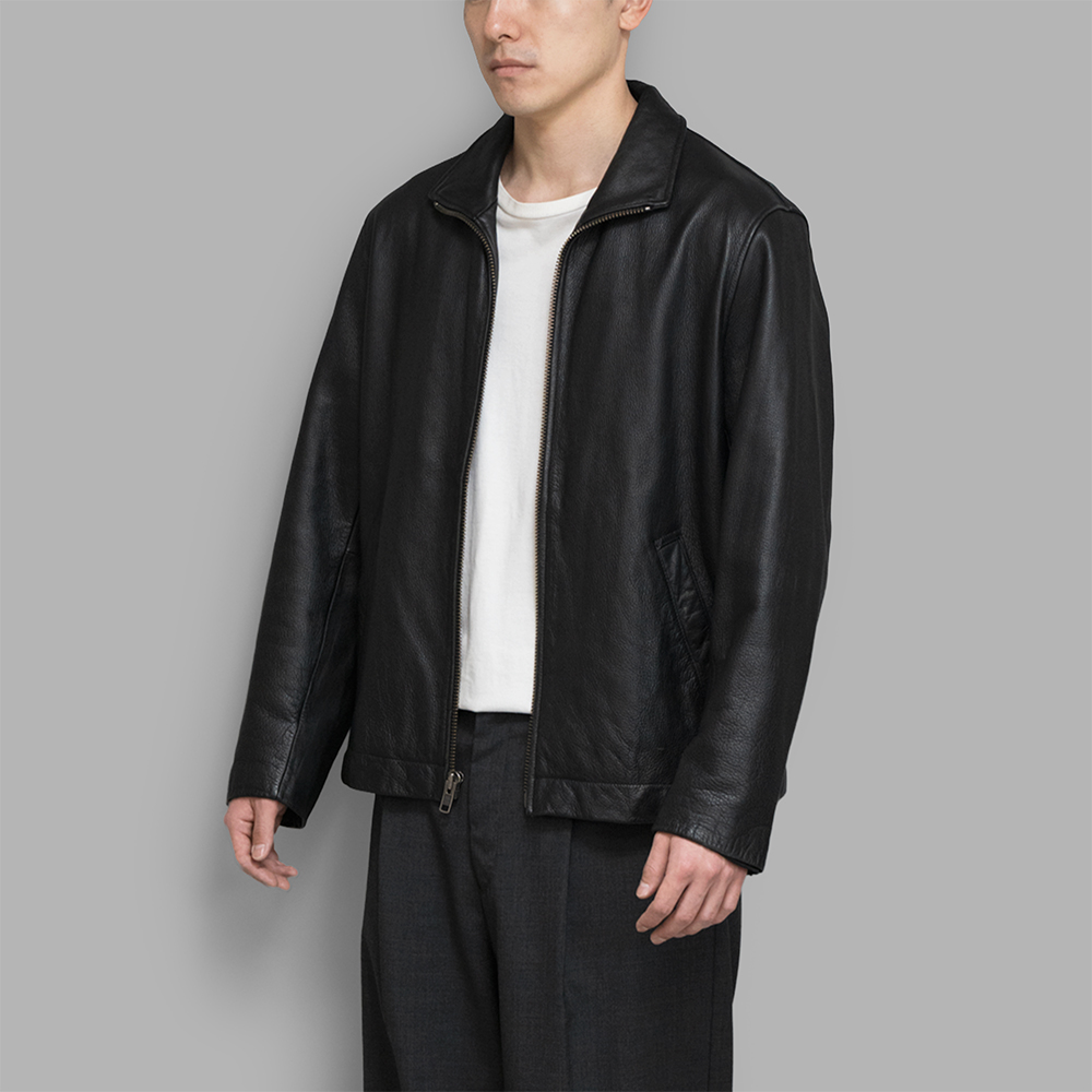 USED / Leather Full Zip Jacket