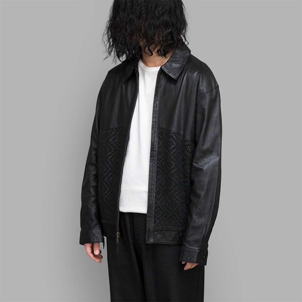 USED / Combination Leather Zip Jacket | twelve
