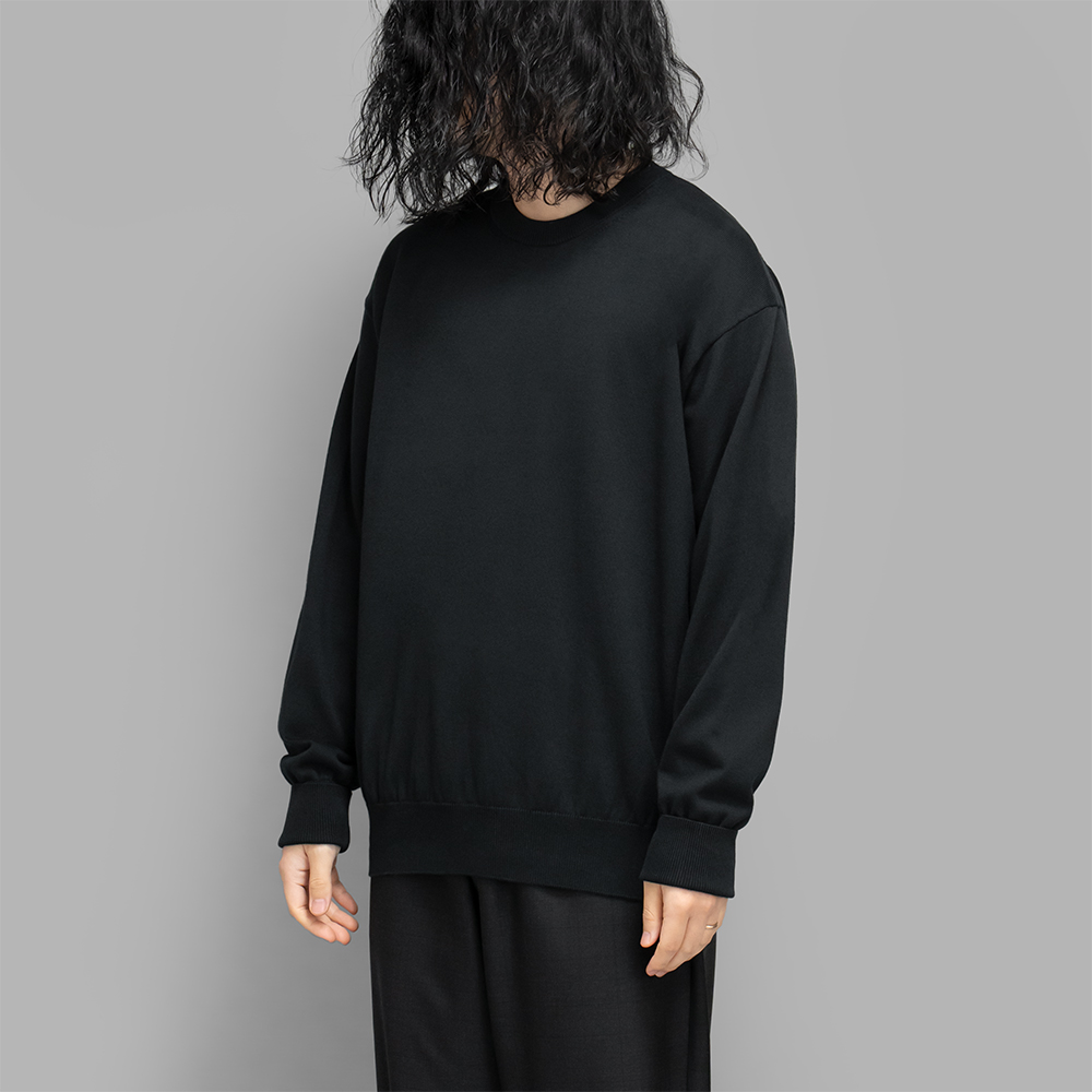 A.PRESSE / Cotton knit L/S T-Shirt (Black)