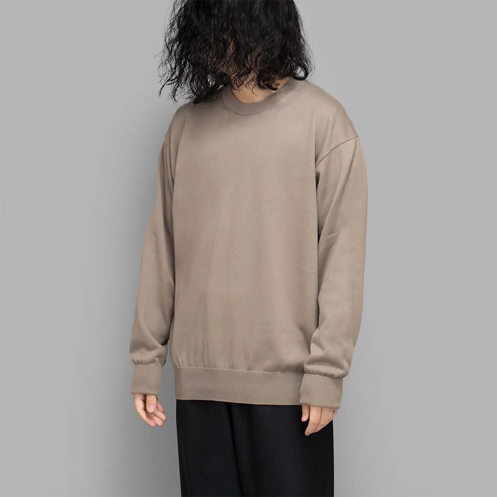 A.PRESSE / Cotton knit L/S T-Shirt (Greige)