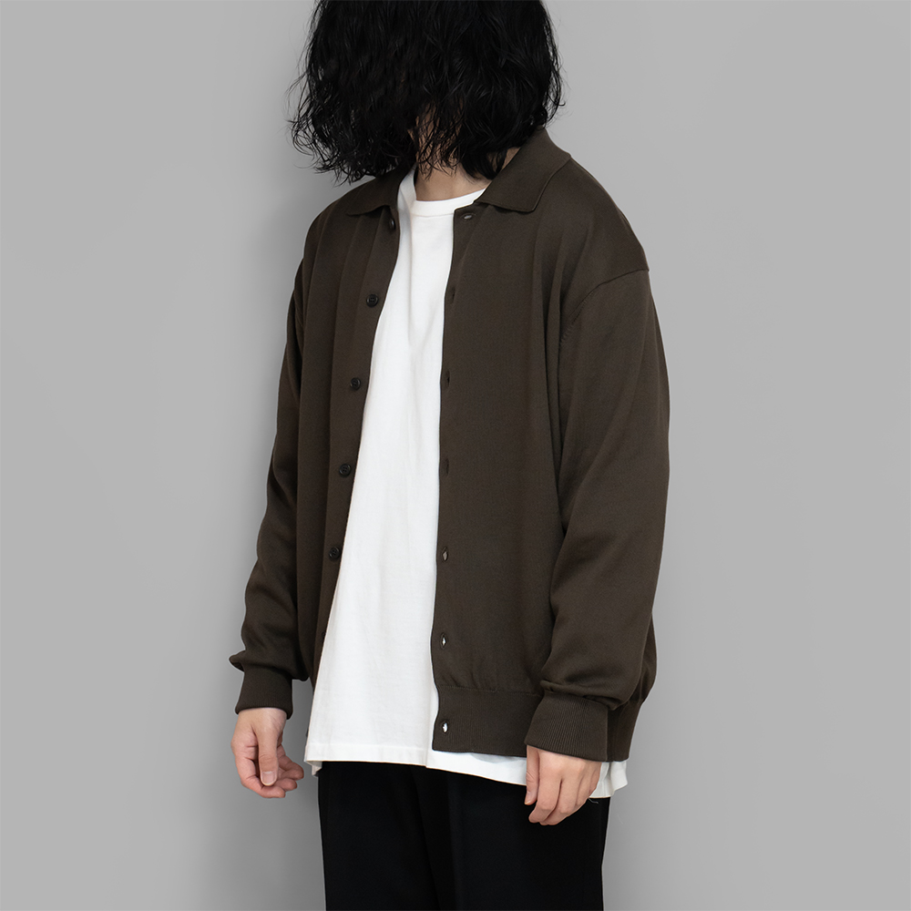 A.PRESSE / Cotton Knit Polo Collar Cardigan (Olive) | twelve A.PRESSE / Cotton Knit Polo Collar Cardigan (Olive) | twelve