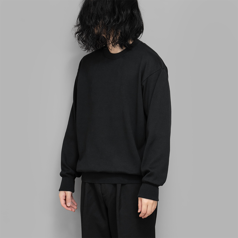 A.PRESSE / Cotton Knit L/S T-Shirt (Black)