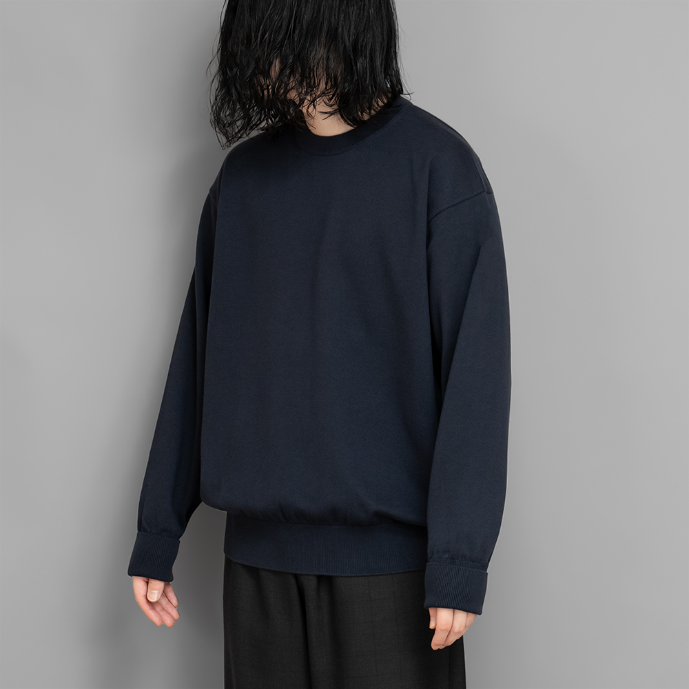 A.PRESSE / Cotton Knit L/S T-Shirt (Navy) | twelve