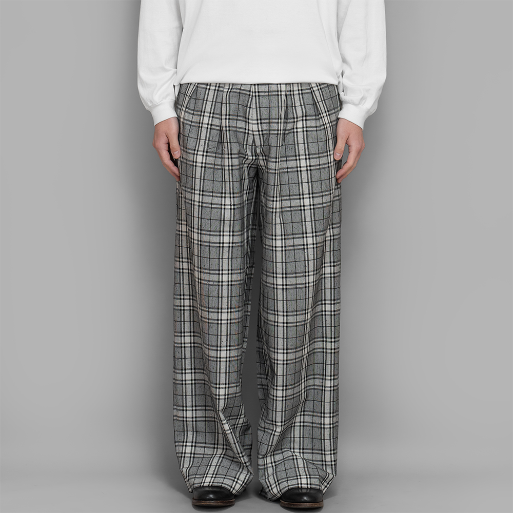 m’s braque / Tucked Baggy Pants (Grey Check)