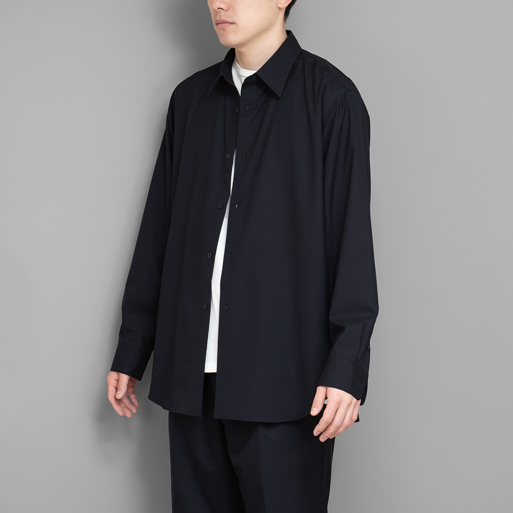 AURALEE / Super Fine Tropical Wool Shirt (Dark Navy) | twelve