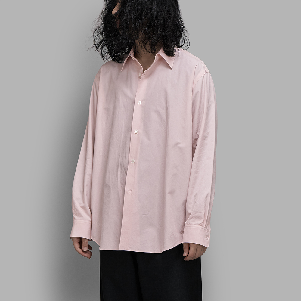 AURALEE / Washed Finx Weather Chambray Shirt (Pink Beige)
