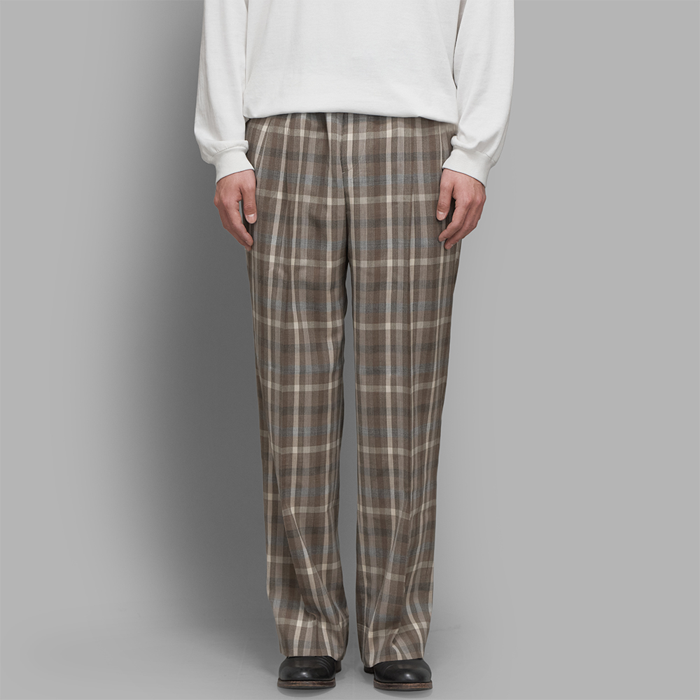 AURALEE / Super Fine Tropical Wool Check Two-Tuck Slacks