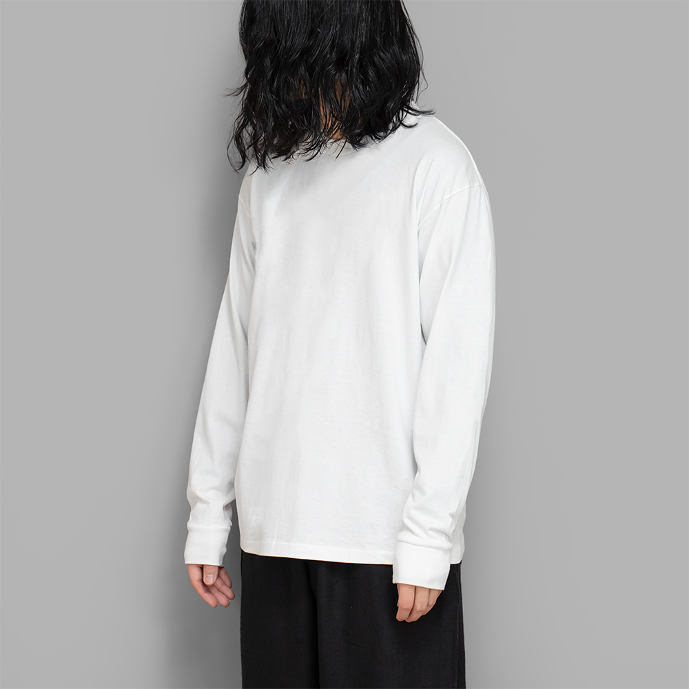 COMOLI / コットンジャージ 長袖Tシャツ (White)