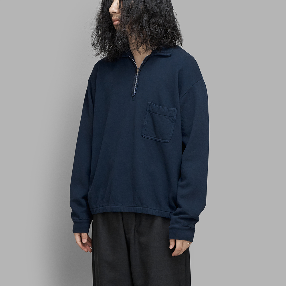 A.PRESSE / Vintage Light Weight Half Zip Sweatshirt
