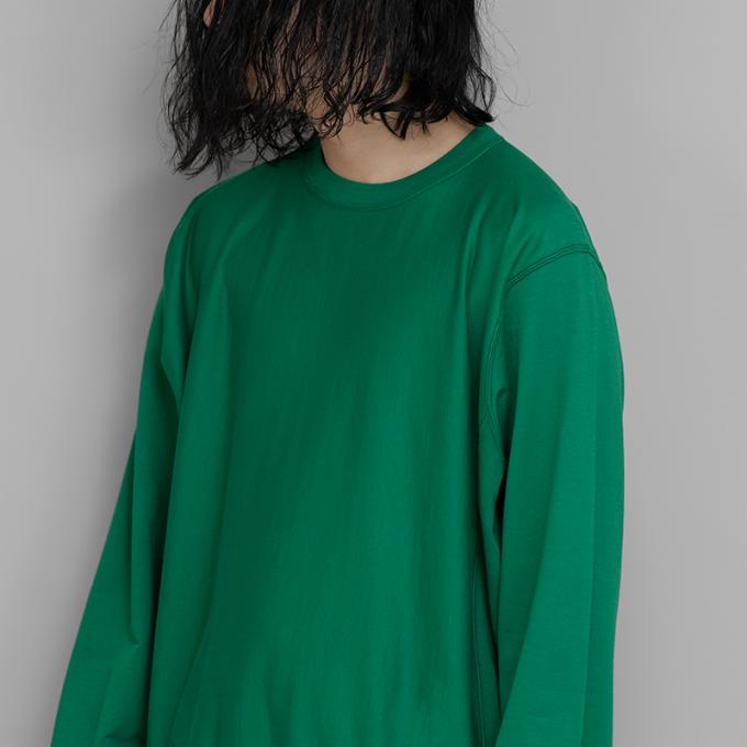 AURALEE / Elastic High Gauge Sweat P/O (Green) | twelve