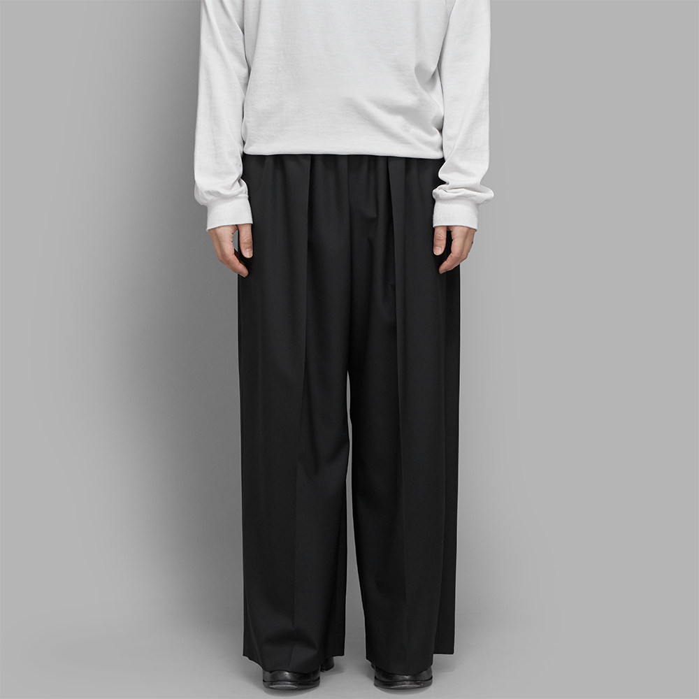 POSTELEGANT / Wool Ex Wide Trousers (Black)